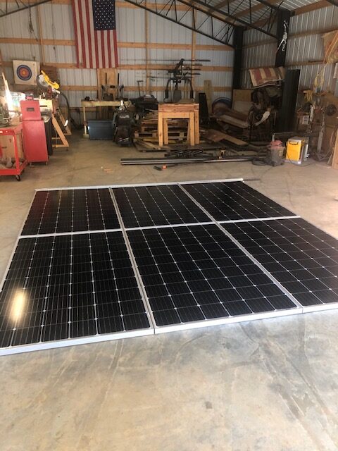 Working on laying out the solar panels.